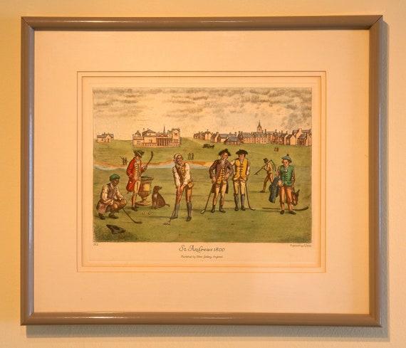St. Andrews Caddie 絵画 Lawrence Carmichael Earle the Caddie Golfer Smoking Print St