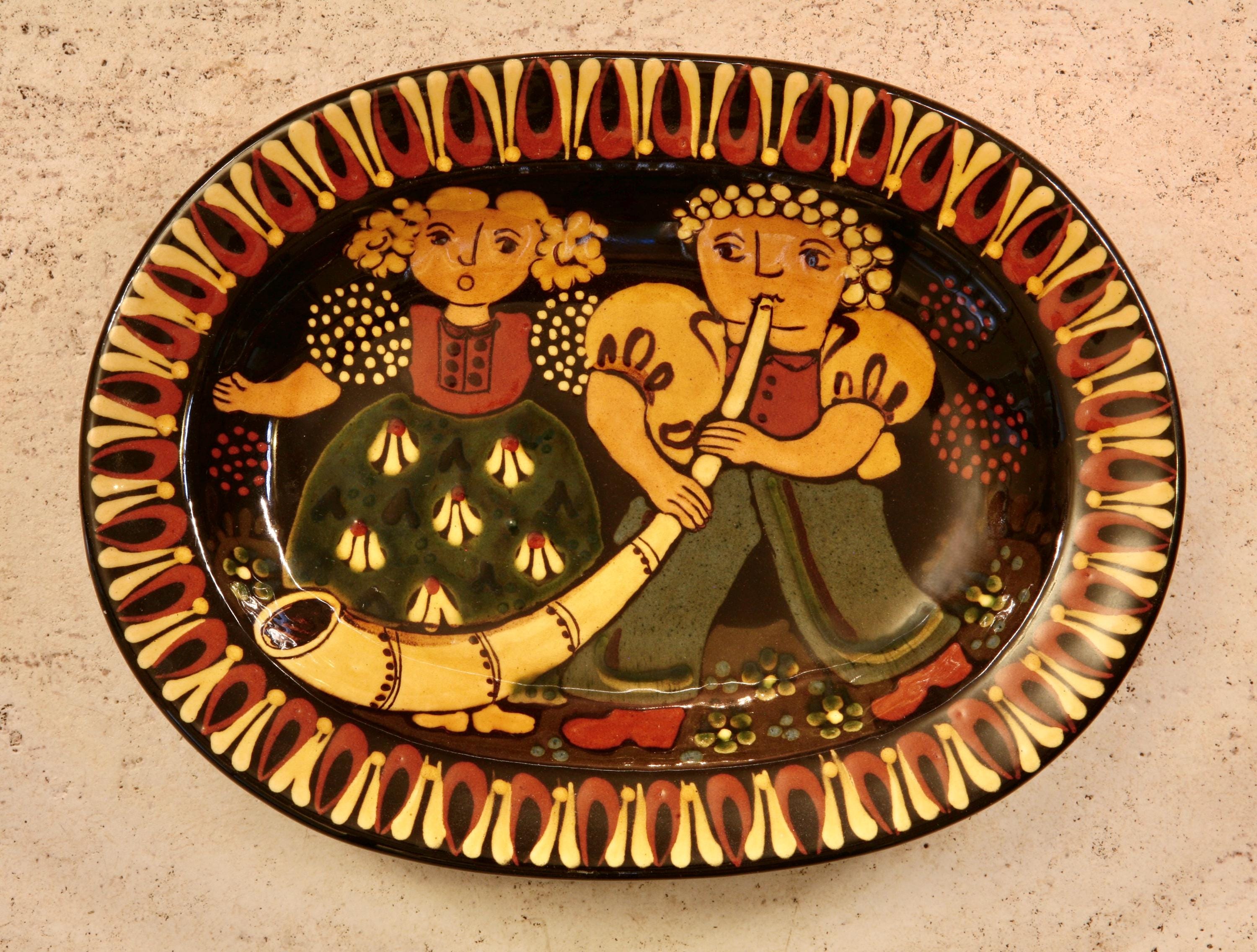 Vintage Swiss Folk Plates - Etsy