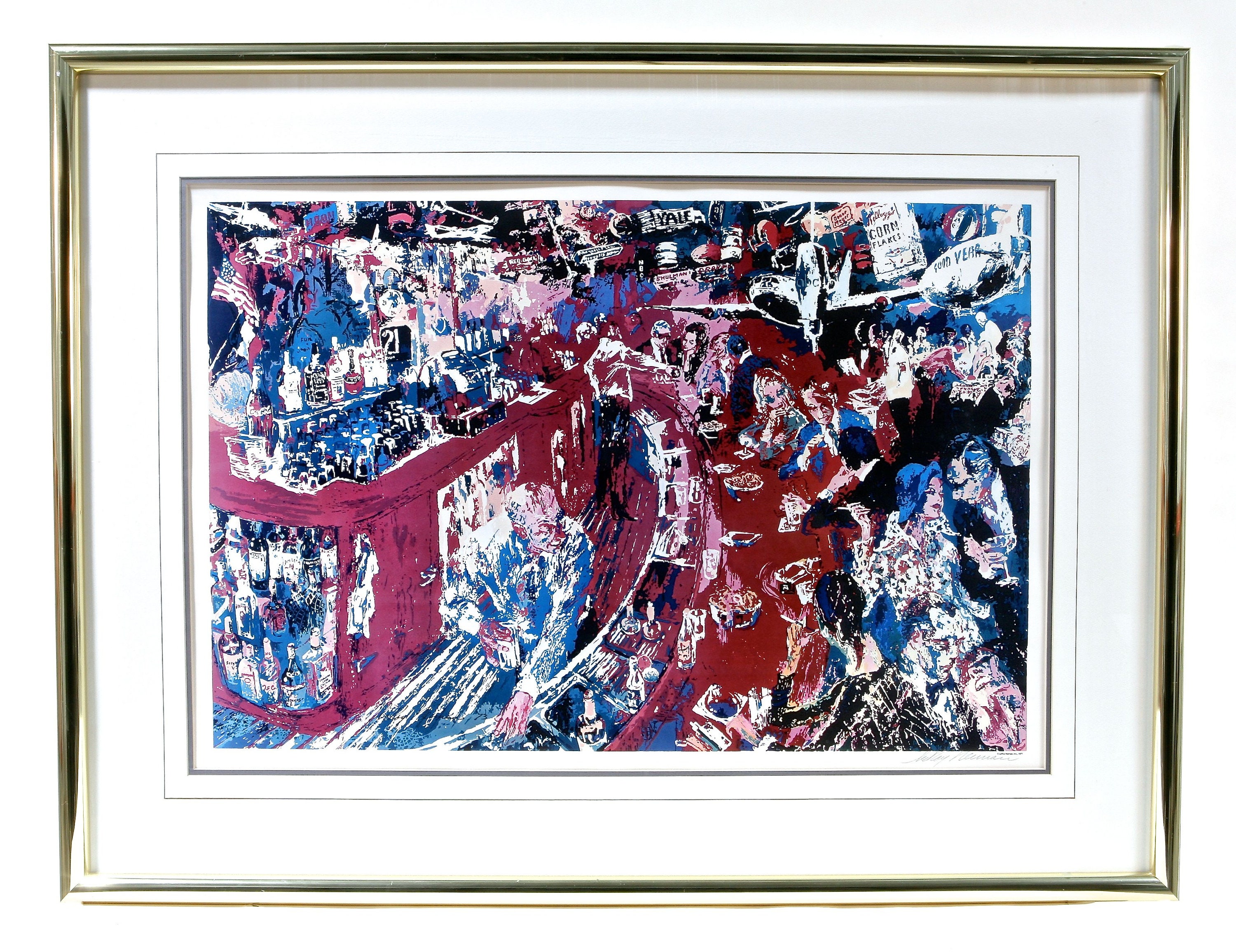 LEROY NEIMAN SILKSCREEN - Bar At 21
