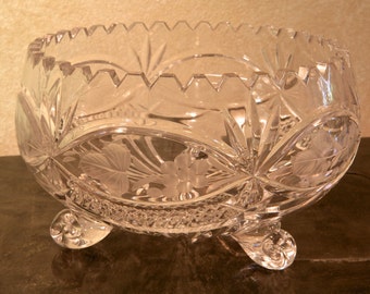 Three Footed Crystal Bowl