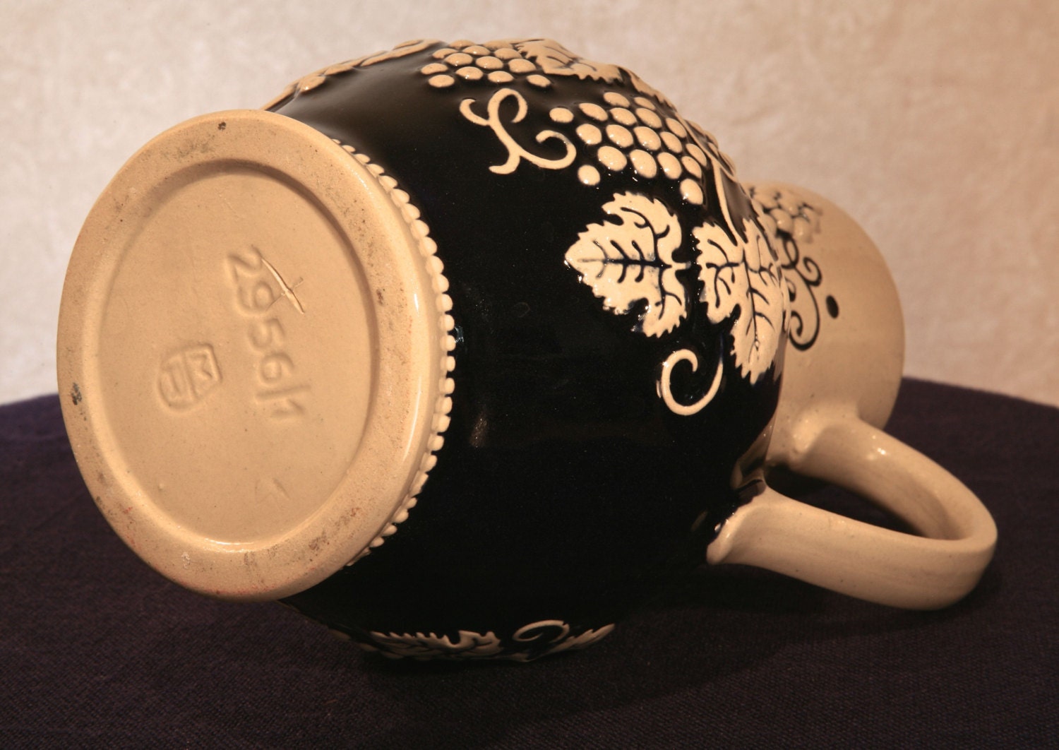 ピッチャー　水差　ドイツ ドイツ製 ピッチャー 水差し 陶器製 Dr. Merkle 錫製 アンティーク