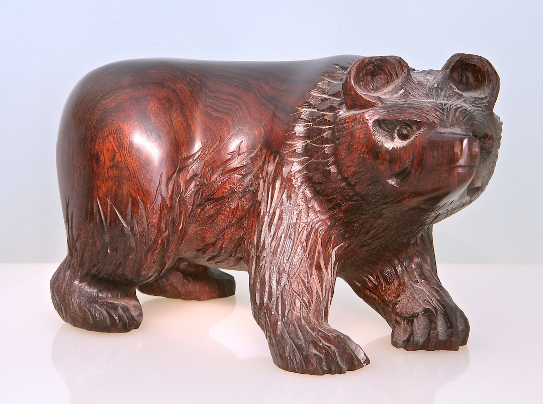 WOODEN BEAR SCULPTURE - Etsy