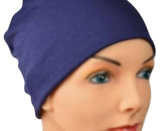 Chemo Cap, Cancer Beanie, Sleep, Casual, Navy Blue, All Season, Organic Bamboo, super soft, cozy, Small / Medium, Large