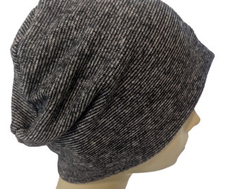 Chemo Cap, Cancer Beanie, Sleep Cap, Black, Gray, Fleece feel, Hacci knit, super soft, Size Small, Medium and Large