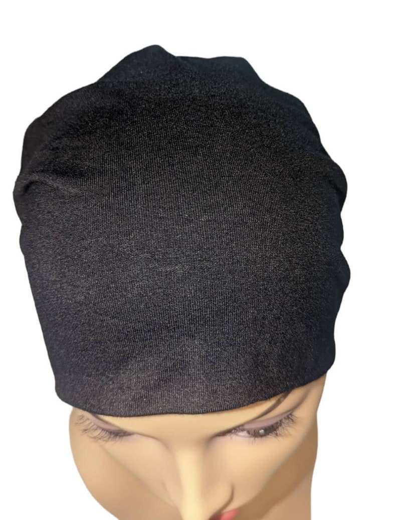 Bamboo Chemo Cap, Cancer Beanie, Sleep, Casual, Black, Spring, Summer Lightweight, Organic, Small / Medium, Large image 2