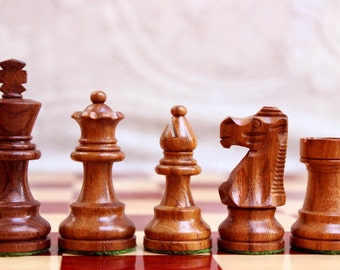 CLEARANCE SALE Hand Made and Burnt Mikhail Tal Chess Pieces in 