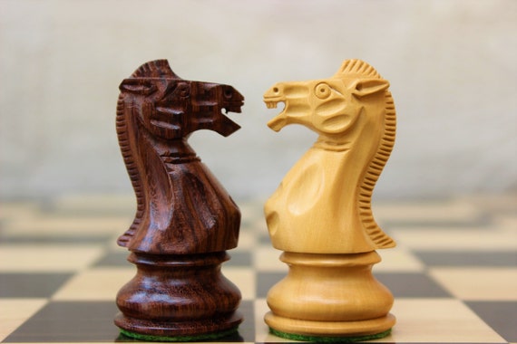 Downhead German Staunton Chess Pieces Ebonised Boxwood 3 