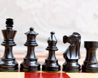 CLEARANCE SALE Hand Made and Burnt Mikhail Tal Chess Pieces in 