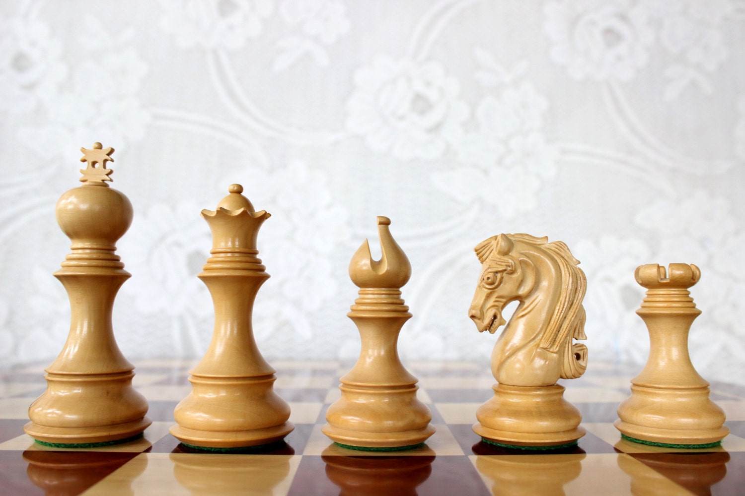 Combo of Paperweight Rook, Bishop & Pawn Chess Pieces in Box Wood & Bud  Rosewood - 4.52