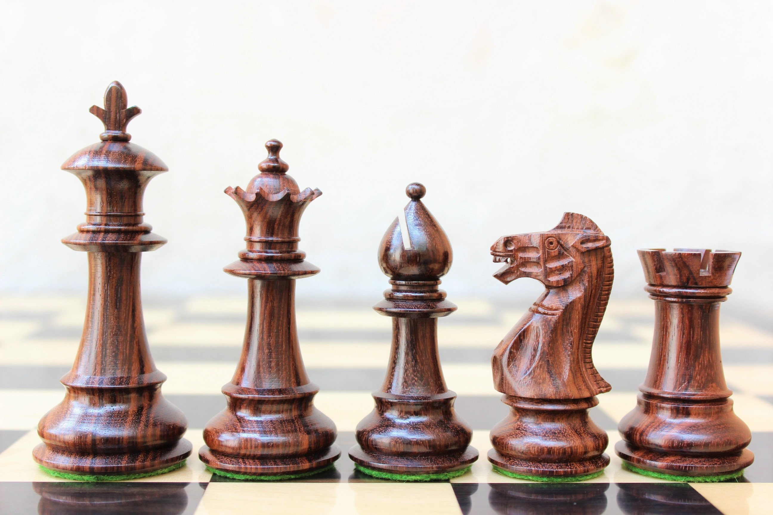 Downhead German Staunton Chess Pieces Ebonised Boxwood 3 