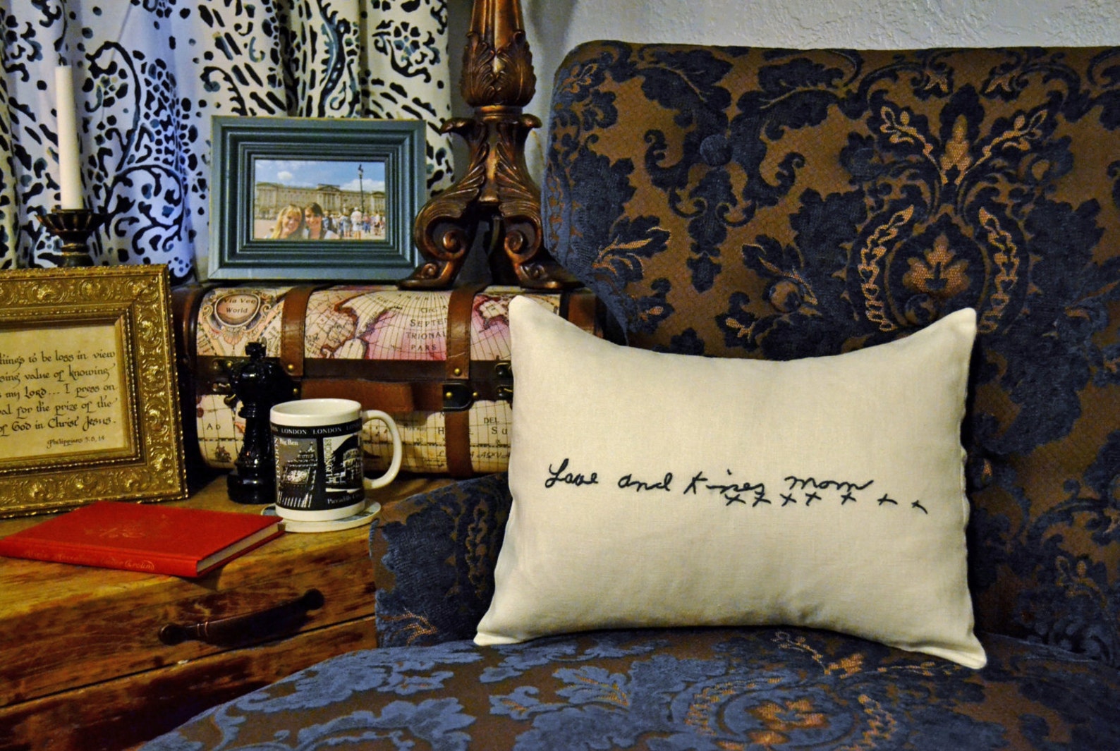 Custom Handwriting Pillow Cover Hand Embroidery Remembrance Gift Stitched Memorial Pillowcase
