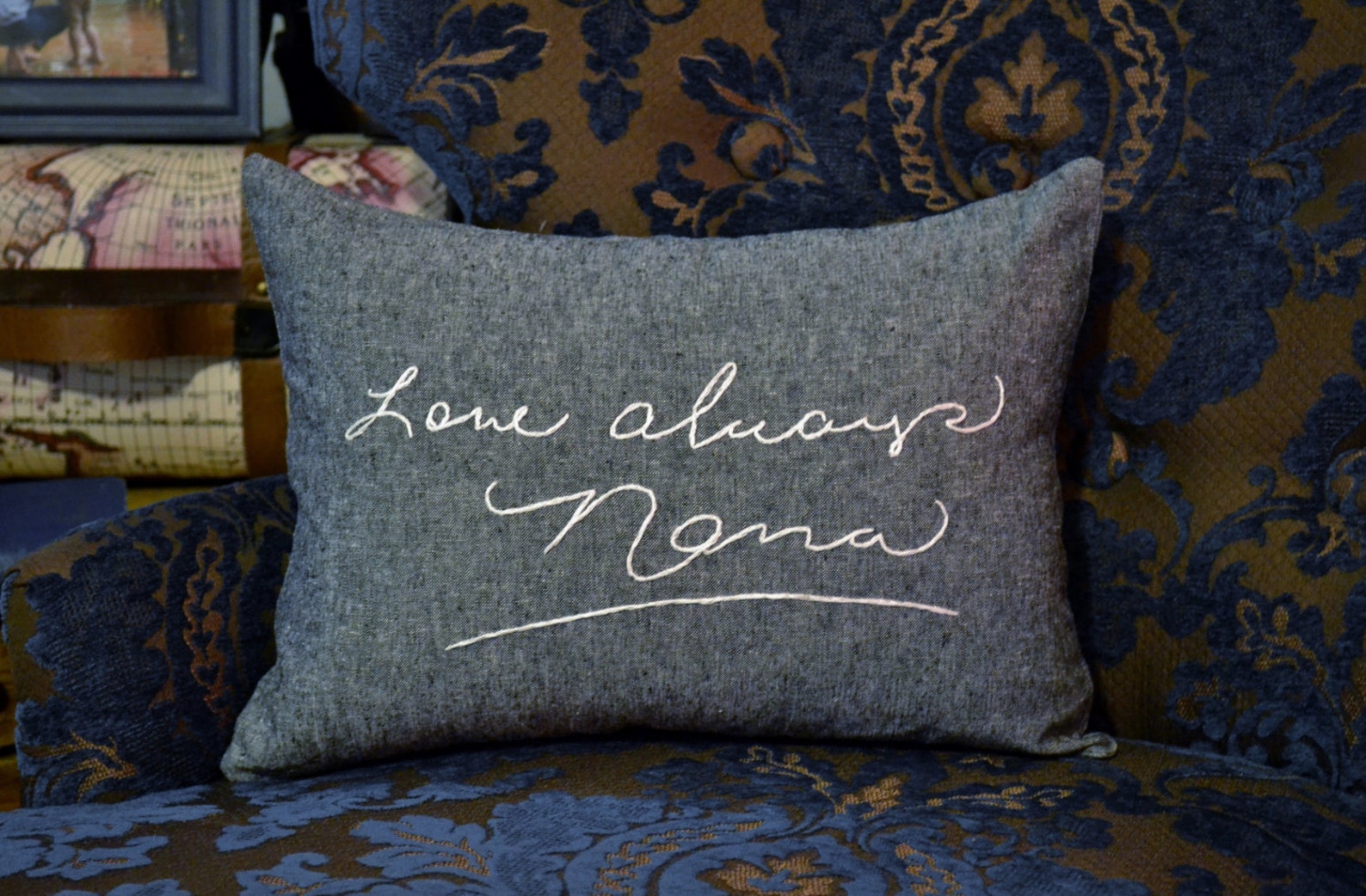 Custom Handwriting Pillow Cover Hand Embroidery Remembrance Etsy