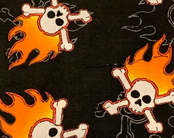 Skull and Flames Face Mask