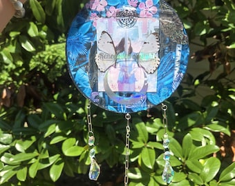 Holographic Renegades of Light, Warrior Woman Oracle, Resin Collage, Wallhanger, Suncatcher, Pendulum Board