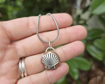 Sterling Silver Shell & Copper Pendant