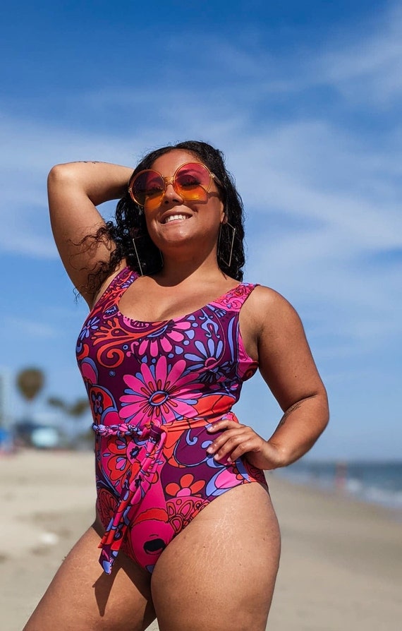 Women High Cut One Piece Swimsuit Funny Bathing Suit Monokini Swimwear XL 