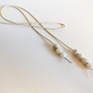 Wrap Necklace in White Quartz.  Extremely versatile with many ways to wear. Gift for daughter, friend,  girlfriend.