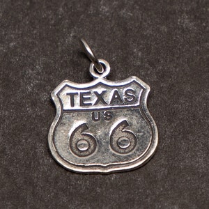STERLING SILVER Texas Route 66 Charm for Charm Bracelet