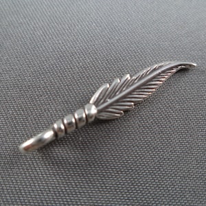 SMALL STERLING SILVER Feather Charm for Charm Bracelet or Earrings