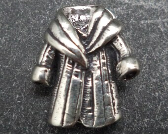 STERLING SILVER 3D Fur Coat Charm for Charm Bracelet.
