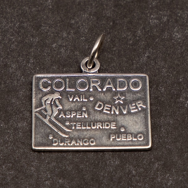 STERLING SILVER State of Colorado Charm for Charm Bracelet