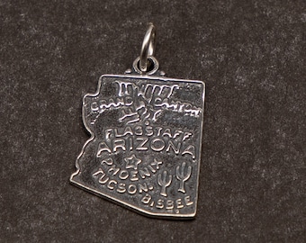 STERLING SILVER State of Arizona Charm for Charm Bracelet