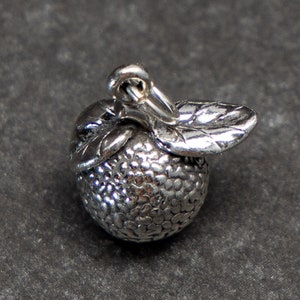 Sterling Silver 3D Orange Charm for Charm Bracelet