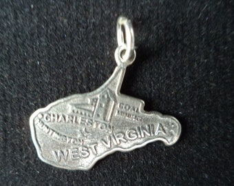 STERLING SILVER State of West Virginia Charm for Charm Bracelet
