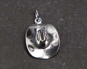 STERLING SILVER 3D Cowboy Hat Charm for Charm Bracelet or Pendant