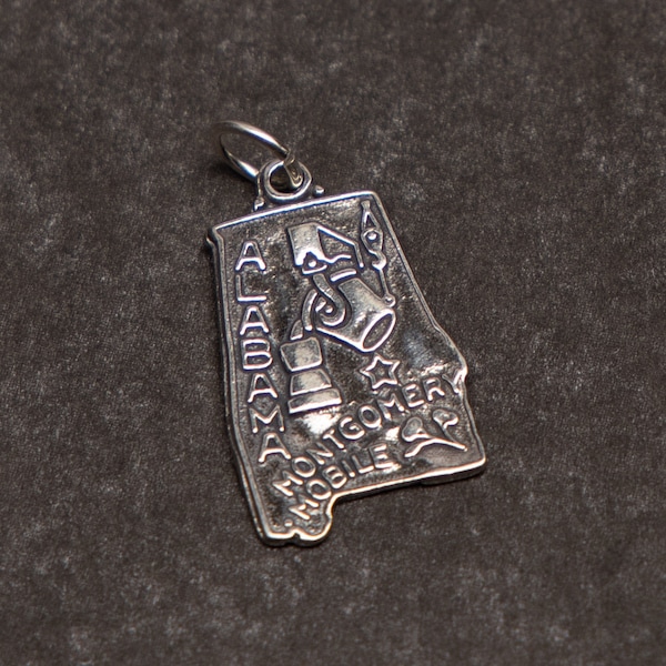 STERLING SILVER State of Alabama Charm for Charm Bracelet