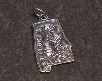 STERLING SILVER State of Alabama Charm for Charm Bracelet