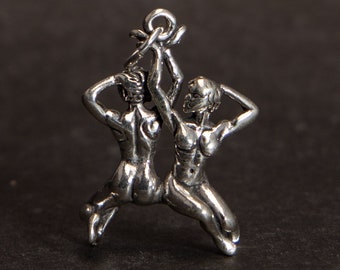 STERLING SILVER 3D Gemini Horoscope Charm for Charm Bracelet