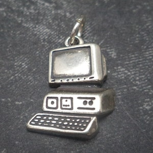 STERLING SILVER 3D Computer Charm for Charm Bracelet