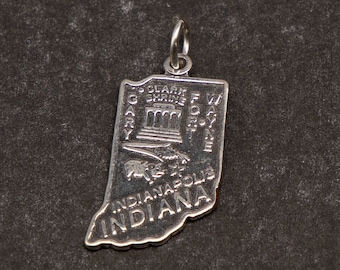 STERLING SILVER State of Indiana Charm for Charm Bracelet