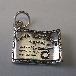STERLING SILVER 3D-geboorteakte-bedel voor bedelarmband
