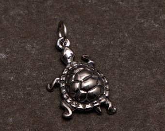 STERLING SILVER Turtle Charm for Charm Bracelet