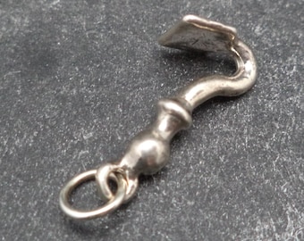 Dije de paleta de mano 3D de plata de ley para pulsera. Dije de jardín, herramienta de jardinería.