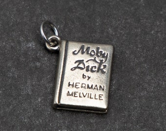 STERLING SILVER 3D Moby Dick Book Charm for Charm Bracelet