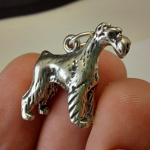 STERLING SILVER 3D Schnauzer Charm for Charm Bracelet