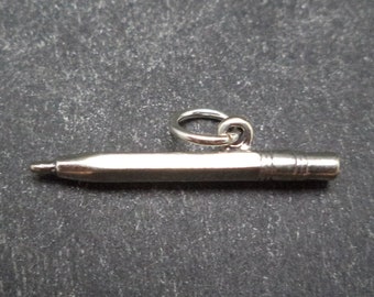 Charm de lápiz 3D de plata esterlina para pulsera de dijes