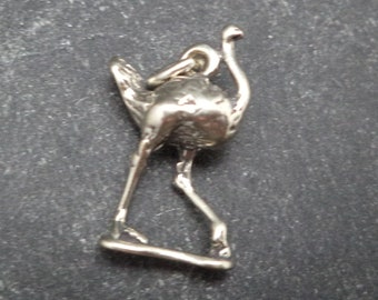 STERLING SILVER 3D Ostrich Charm for Charm Bracelet