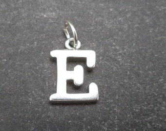 Sterling Silver 3D Letter E Charm for Charm Bracelet