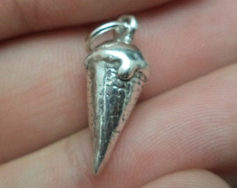 Sterling Silver 3D Ice Cream Cone Charm for Charm Bracelet