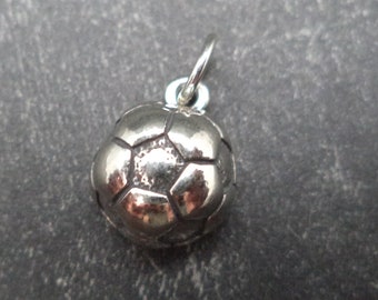 STERLING SILVER Soccer Ball Charm for Charm Bracelet