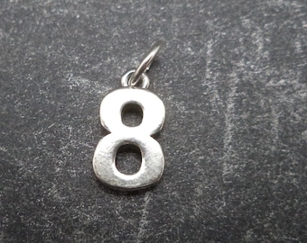 STERLING SILVER 3D Number Eight Charm for Charm Bracelet