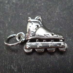 STERLING SILVER Roller Blade Charm for Charm Bracelet