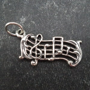 STERLING SILVER 3D Music Score Charm for Charm Bracelet