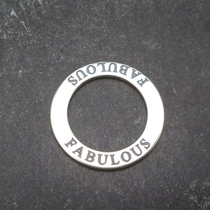 STERLING SILVER Fabulous Affirmation Circle Mantra Pendant to help by repeating motivational quotes