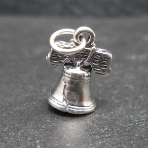Sterling Silver 3D Liberty Bell Charm for Charm Bracelet