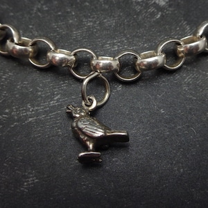 Sterling Silver Small 3D Calling Bird Charm for Charm Bracelet
